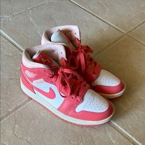 Nike Air Jordan Mid Sneakers in Pink and White